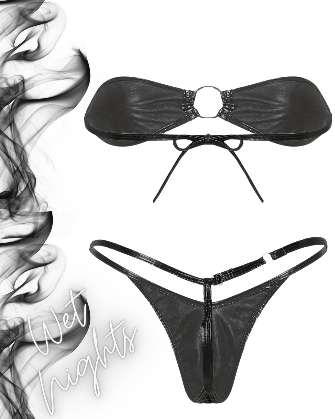Wet Nights β Black Foil Micro Bikini