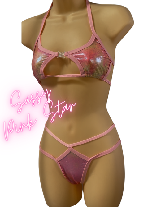 Thee Star- Sassy Pink Pastel Microbikini