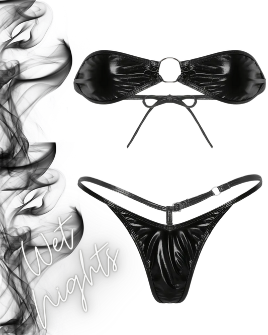 Wet Nights – Black Foil Micro Bikini
